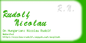 rudolf nicolau business card